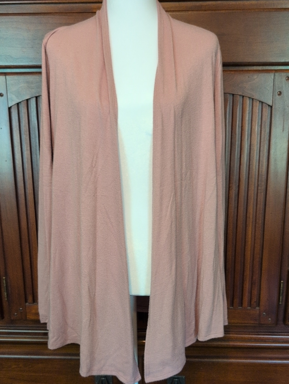 Women's Rose Taupe Open-Front Cardigan